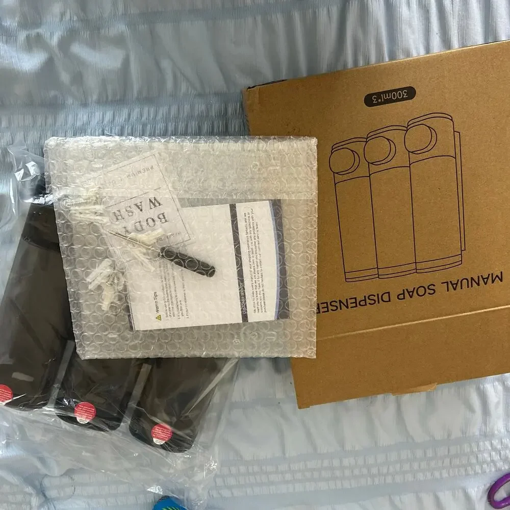 Manual Soap Dispenser Set of 3 | 300ml Each | Countertop Bathroom Kitchen | NIB